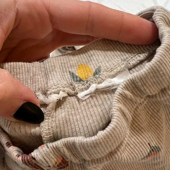 H&M kids matching set ribbed tshirt shorts neutral toddler - Picture 8 of 9